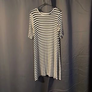 Stripped Black and white flare dress